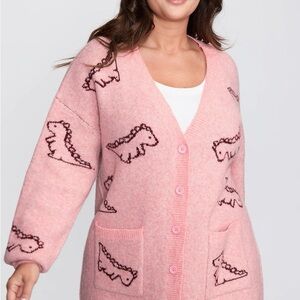 BloomChic Pink Dinosaur Cardigan